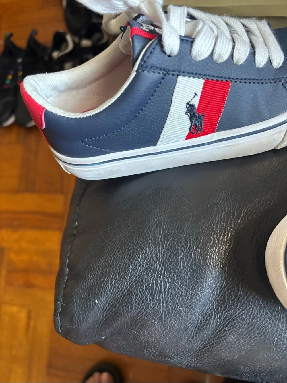 Ralph Lauren Navy, White & Red Kids Sneakers